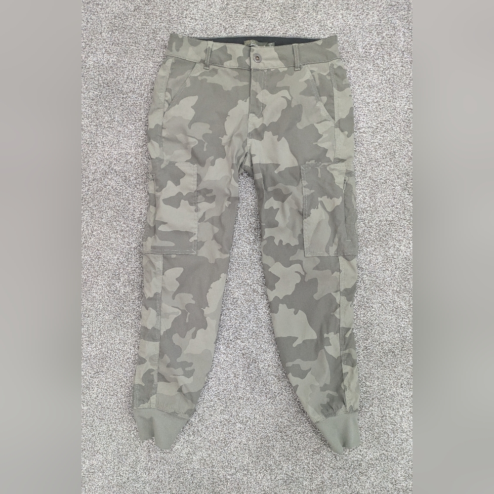 Prana Green Camo Women's Jogger Pants Size 0 Hiking Running Gorpcore
